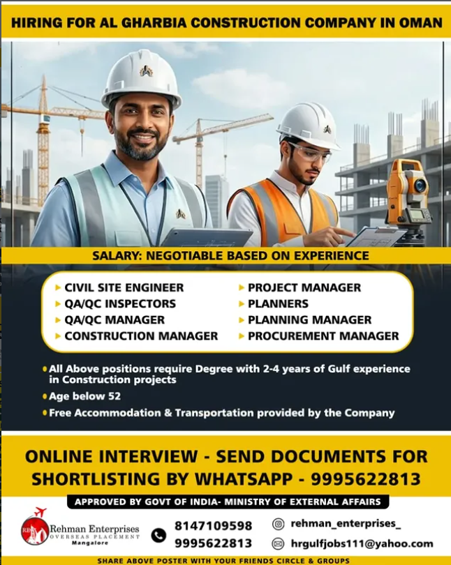 Urgent Hiring for Oman