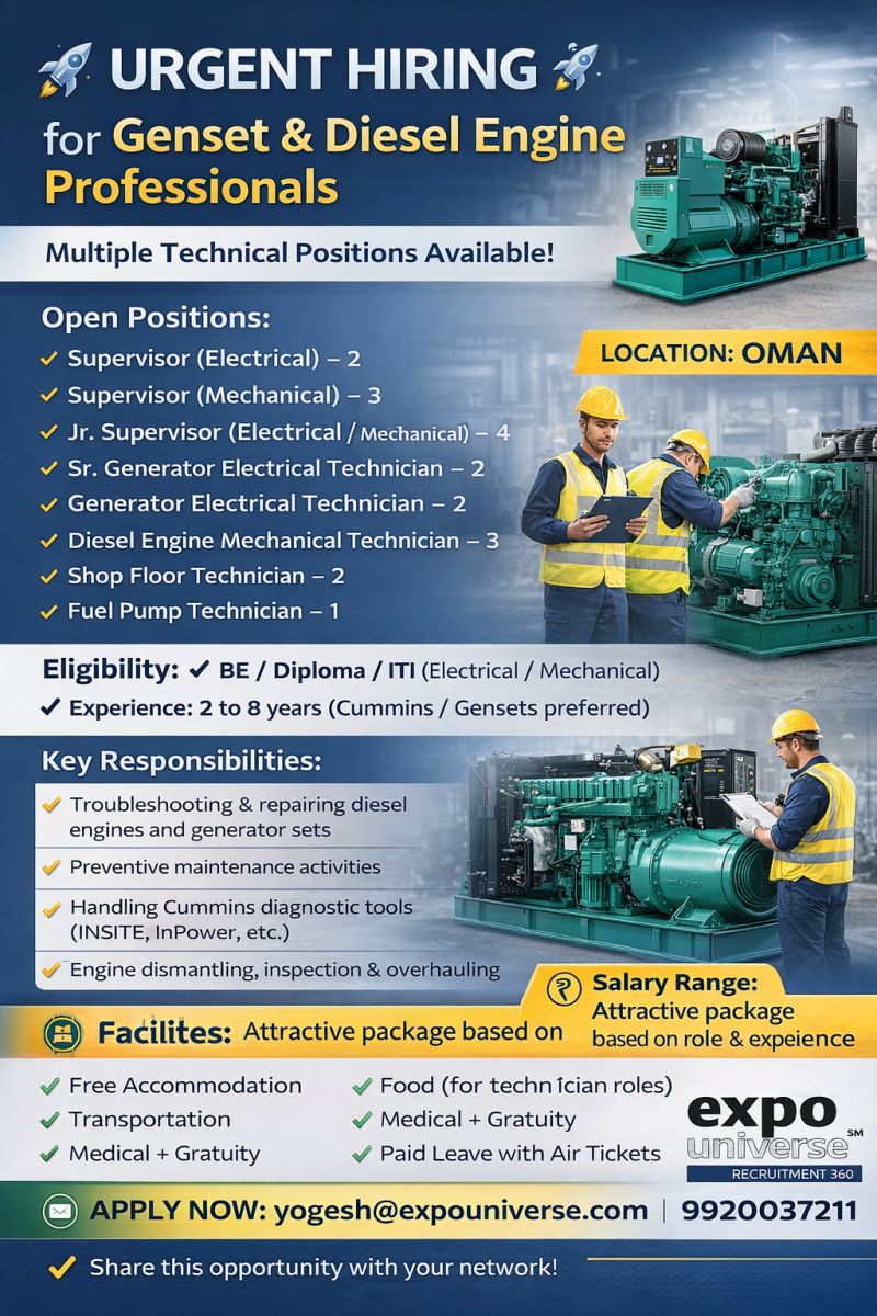 Urgent Hiring for Oman