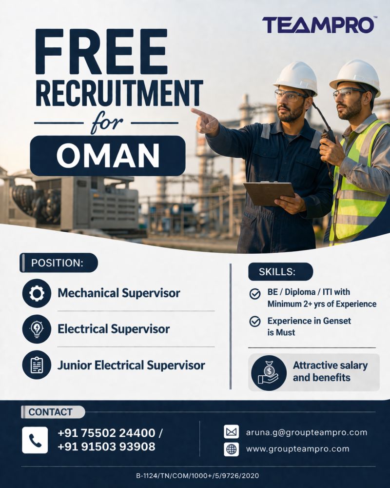 Urgent Hiring for Oman