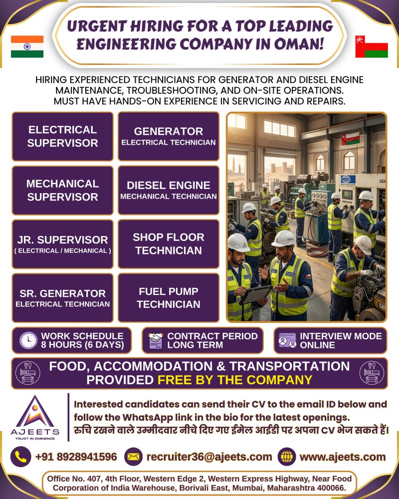 Urgent Hiring for Oman