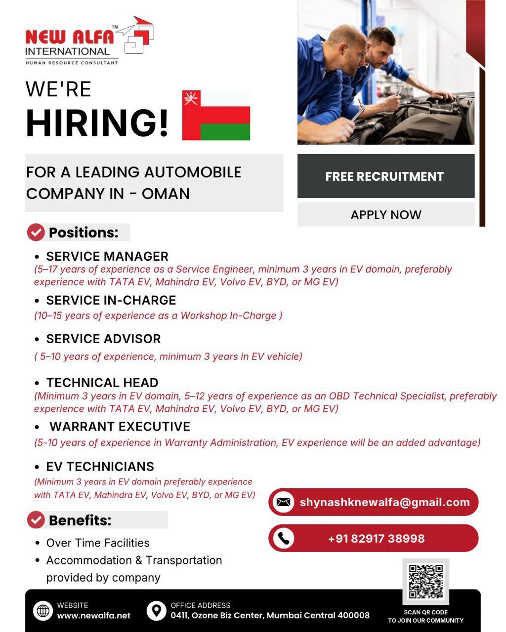 Urgent Hiring for Oman