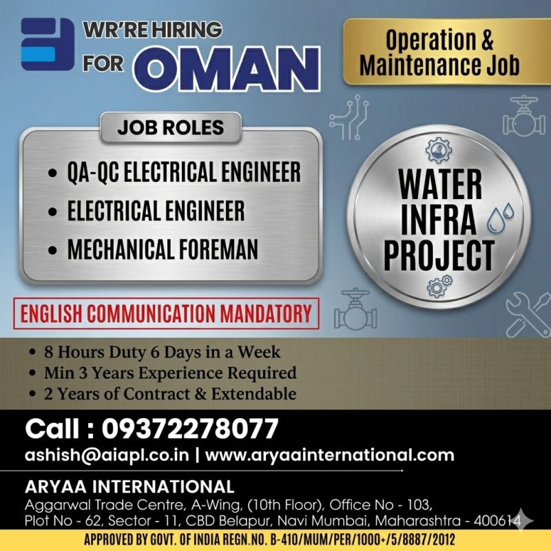 Urgent Hiring for Oman