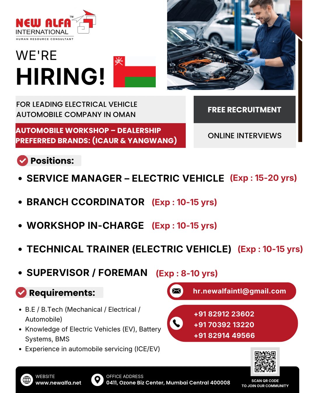 Urgent Hiring for Oman