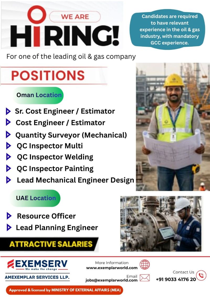 Urgent Hiring for Oman