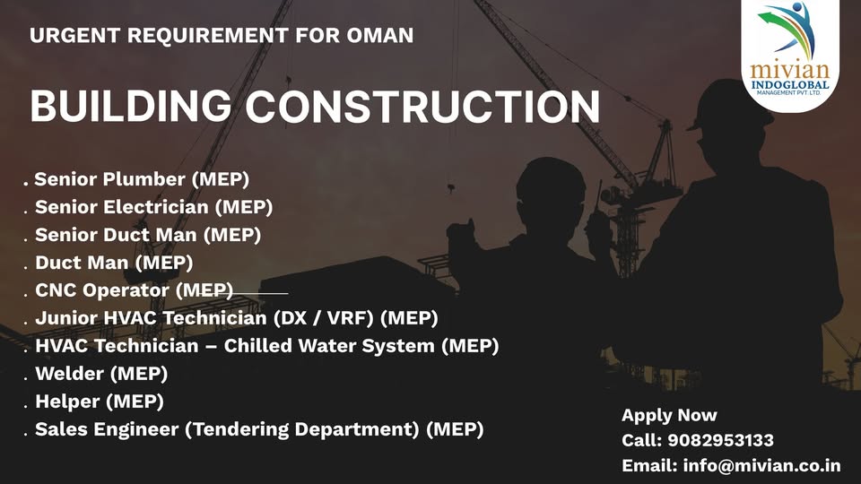 Urgent Hiring for Oman