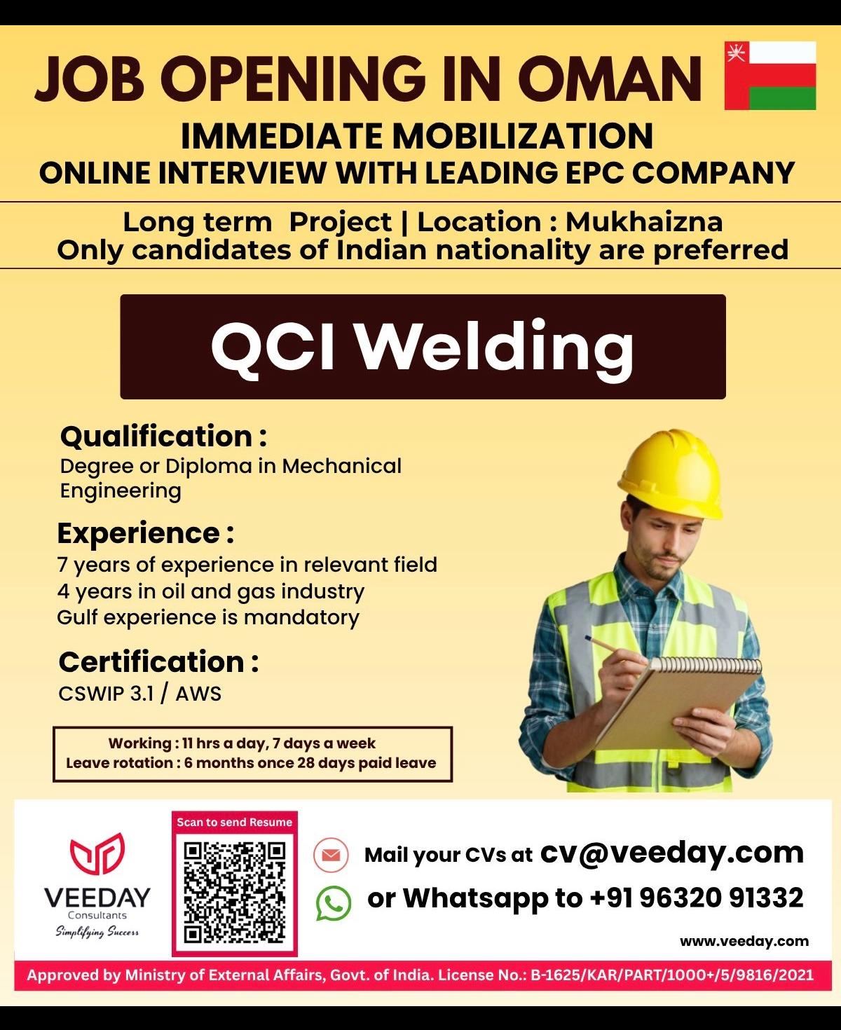 Urgent Hiring for Oman