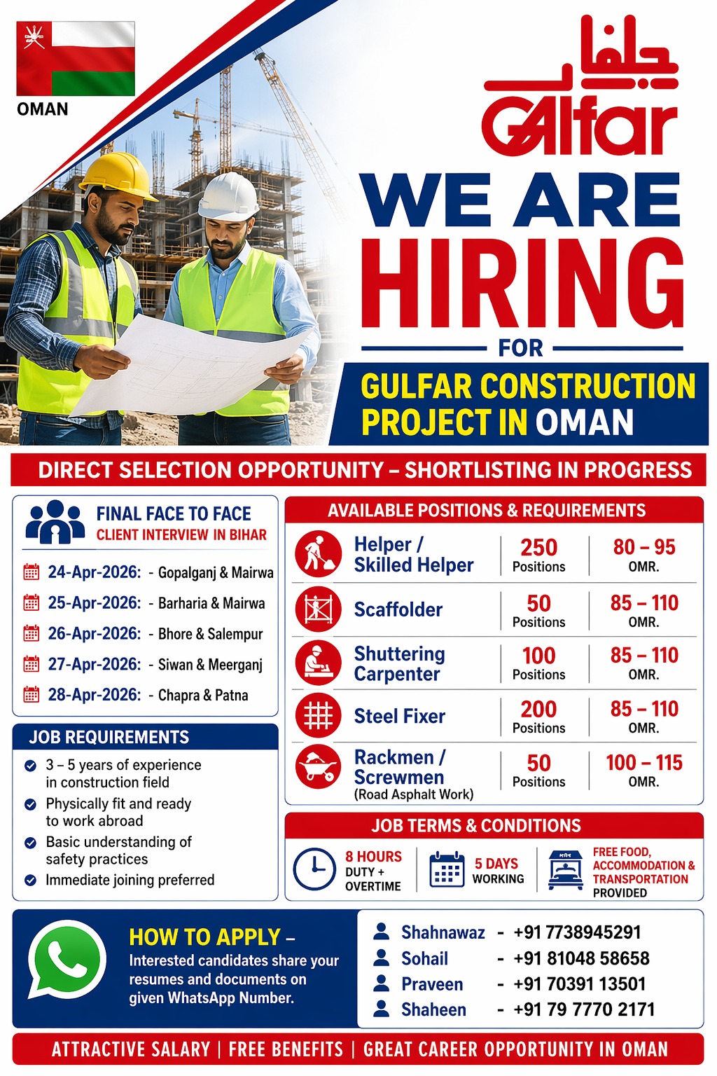 Urgent Hiring for Oman