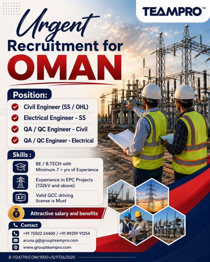 Urgent Hiring for Oman
