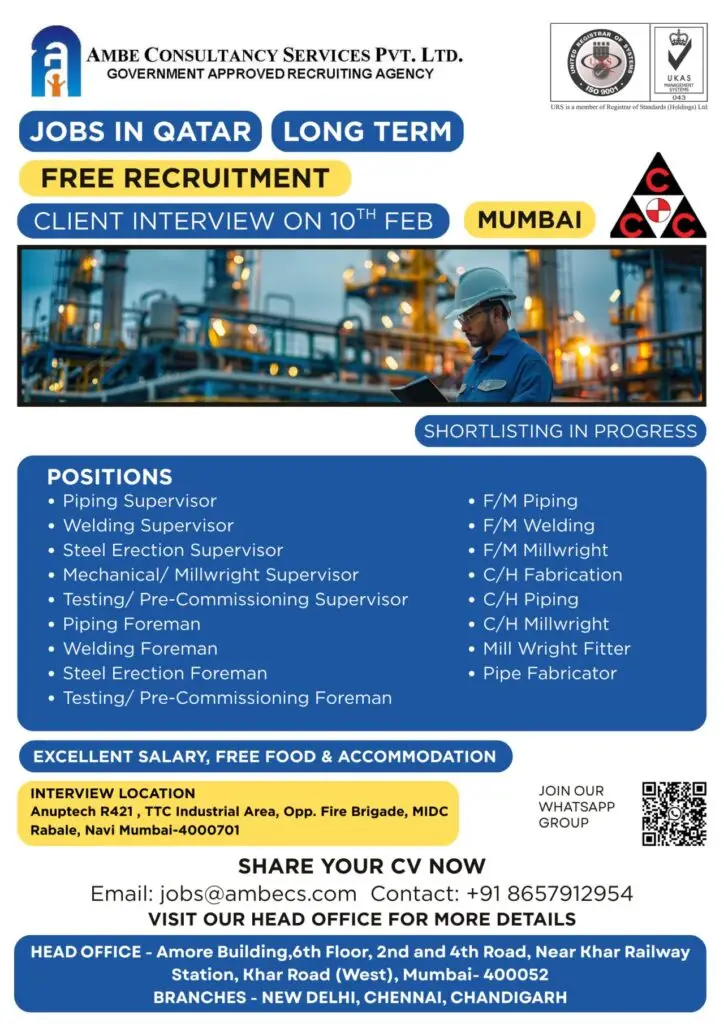 Urgent Hiring for Qatar