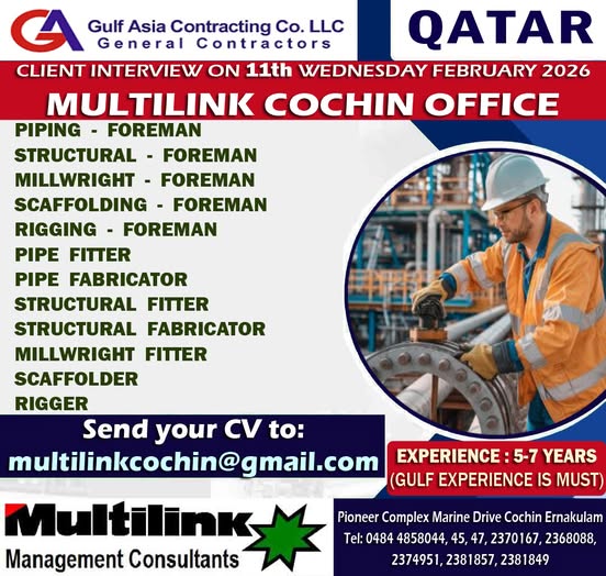 Urgent Hiring for Qatar