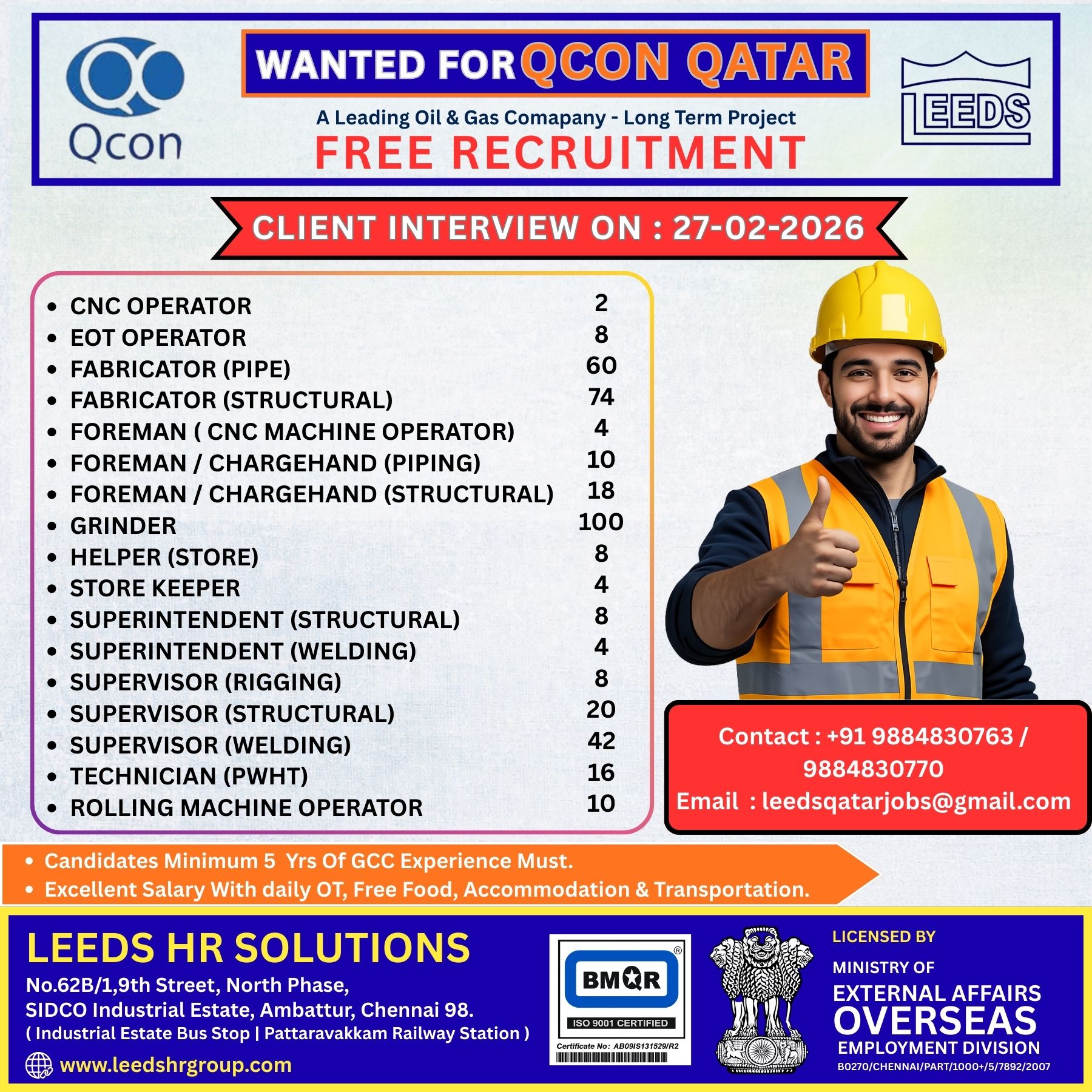 Urgent Hiring for Qatar