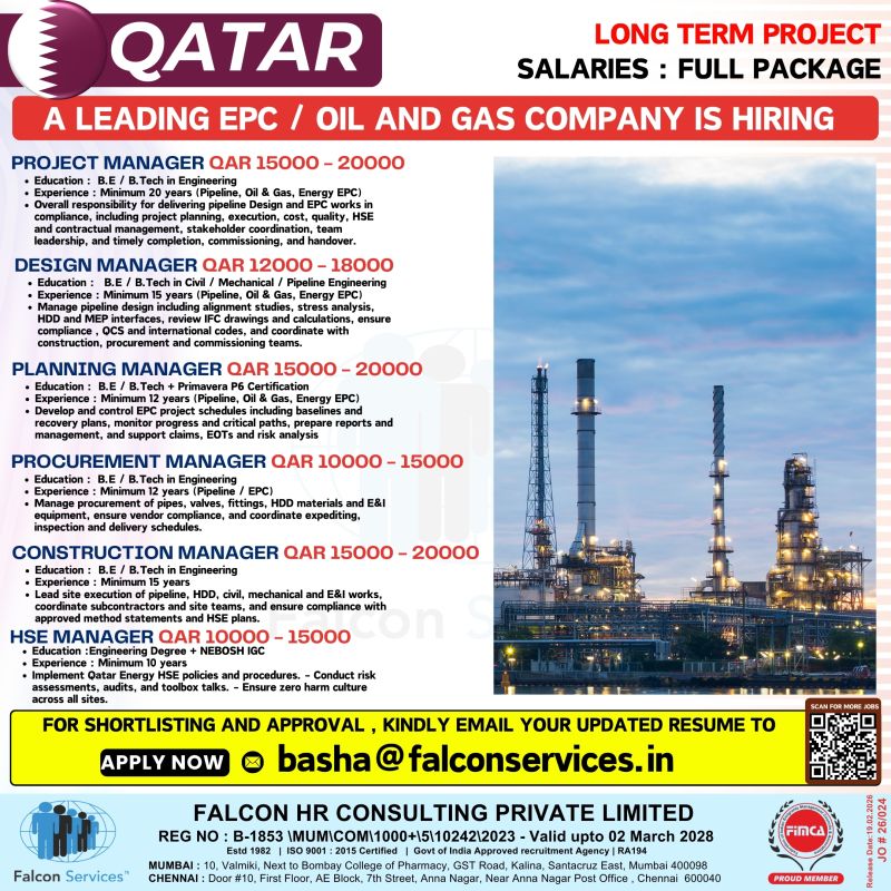 Urgent Hiring for Qatar