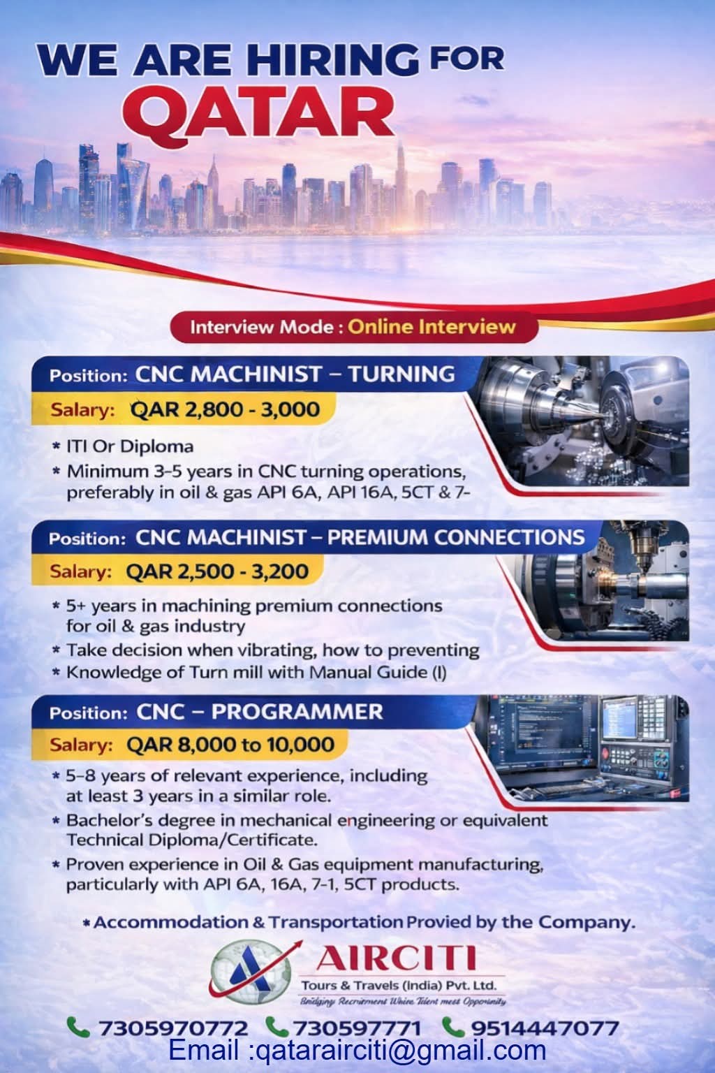 Urgent Hiring for Qatar