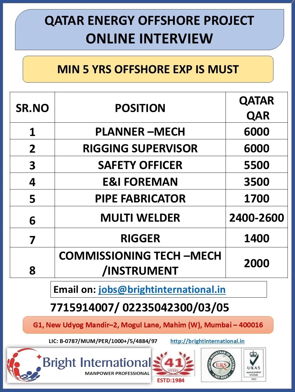 Urgent Hiring for Qatar