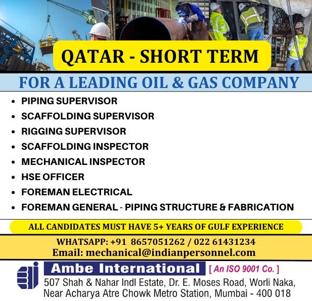 Urgent Hiring for Qatar