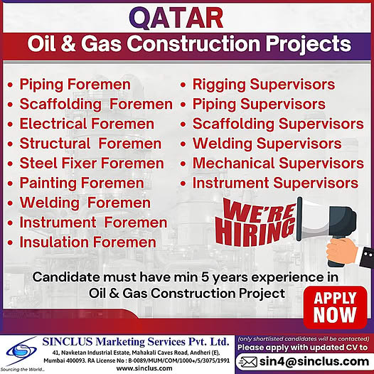 Urgent Hiring for Qatar