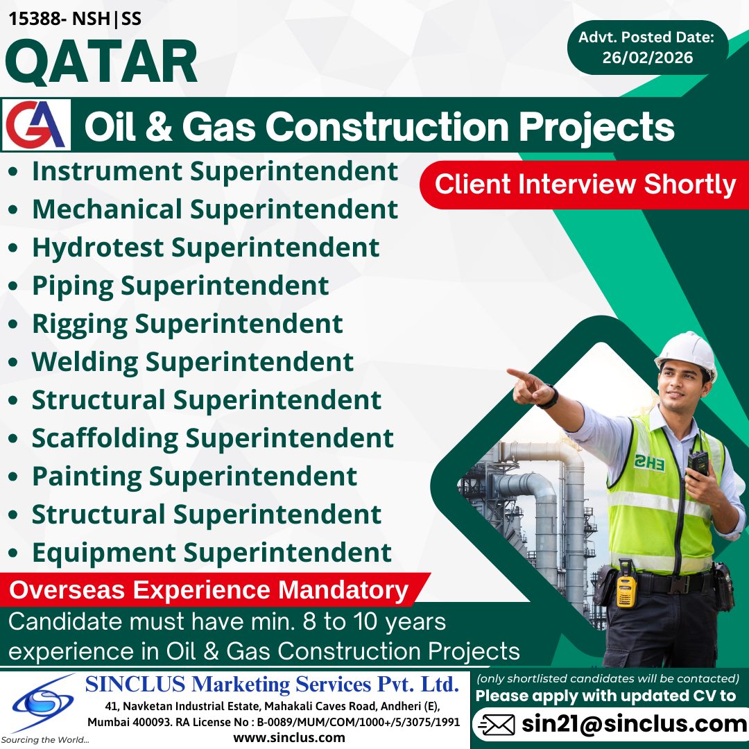 Urgent Hiring for Qatar