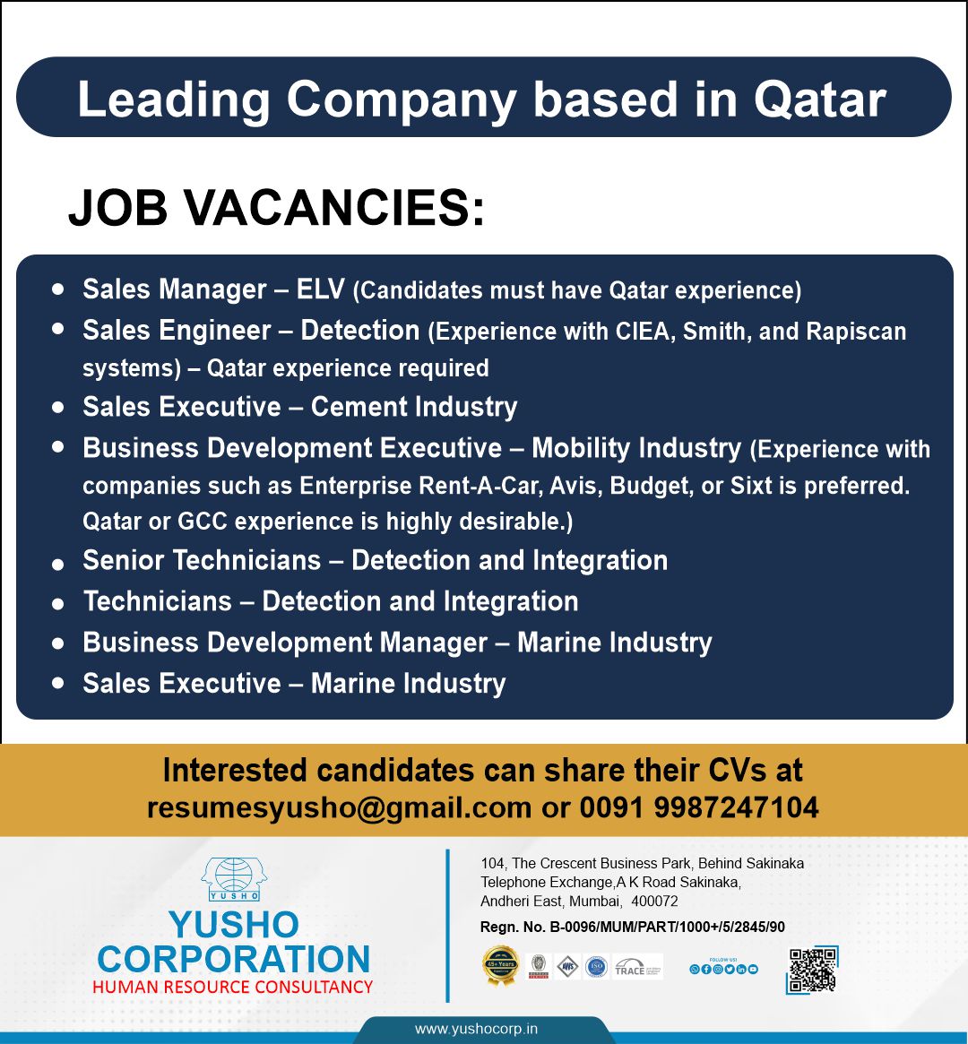 Urgent Hiring for Qatar