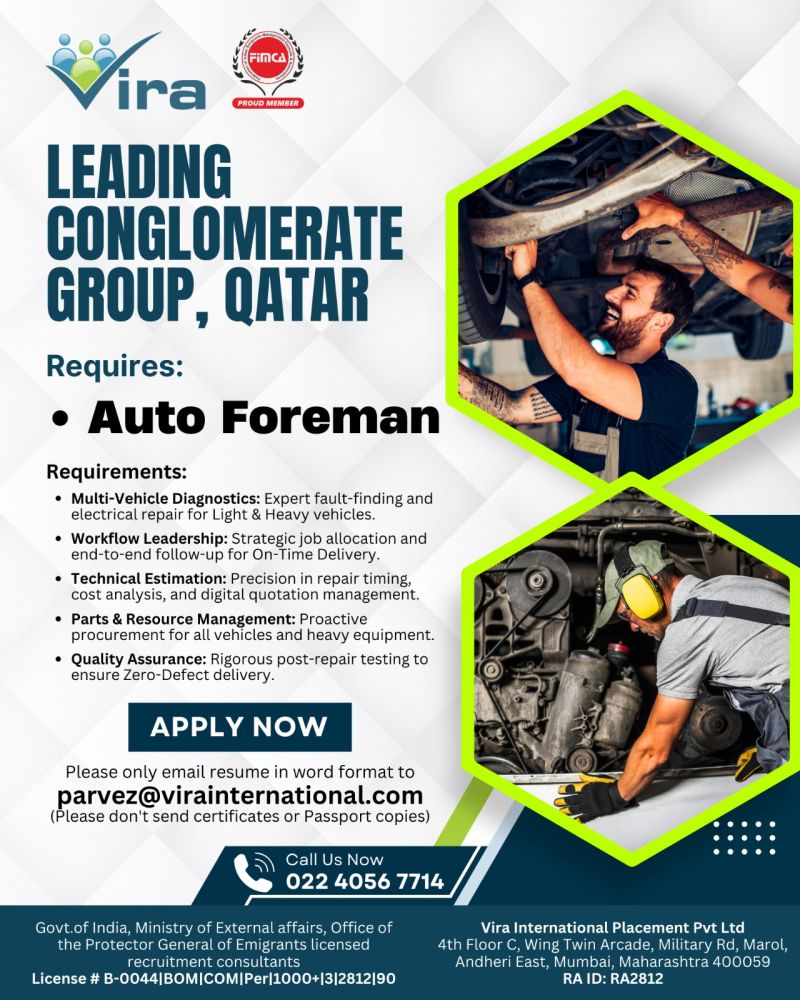 Urgent Hiring for Qatar