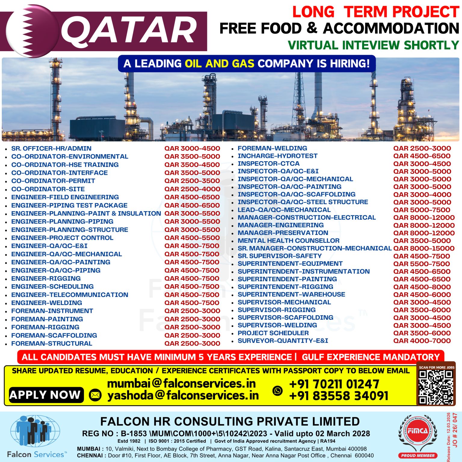 Urgent Hiring for Qatar