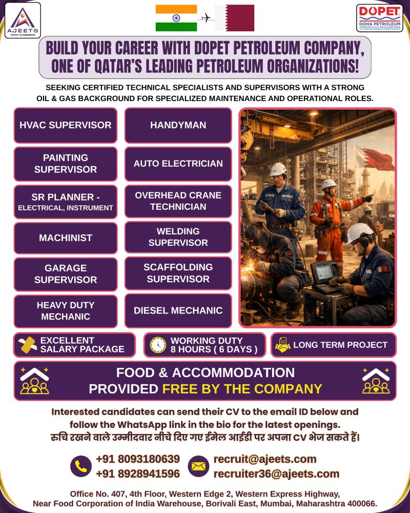 Urgent Hiring for Qatar