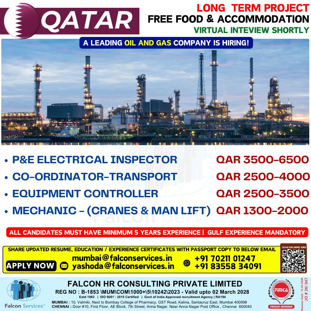 Urgent Hiring for Qatar