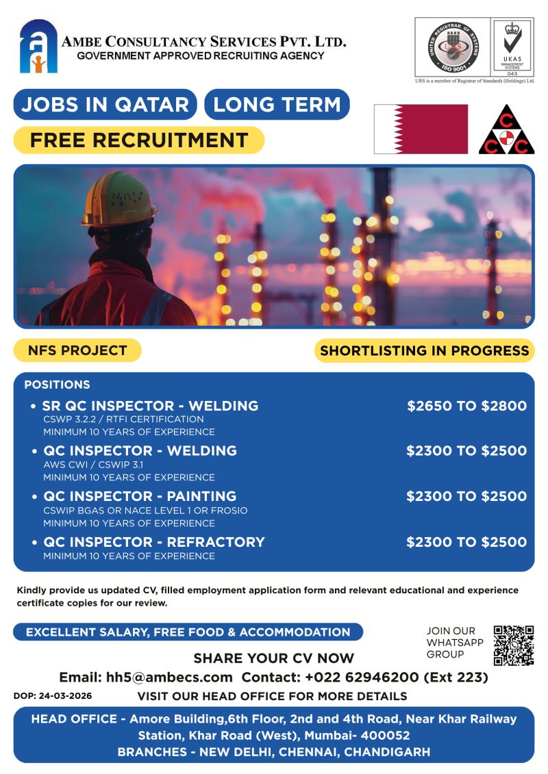 Urgent Hiring for Qatar