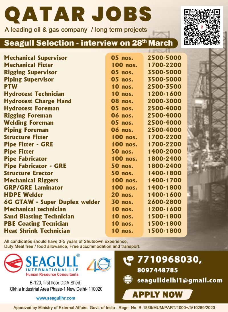 Urgent Hiring for Qatar