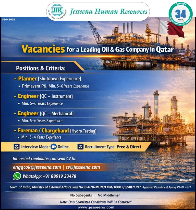 Urgent Hiring for Qatar