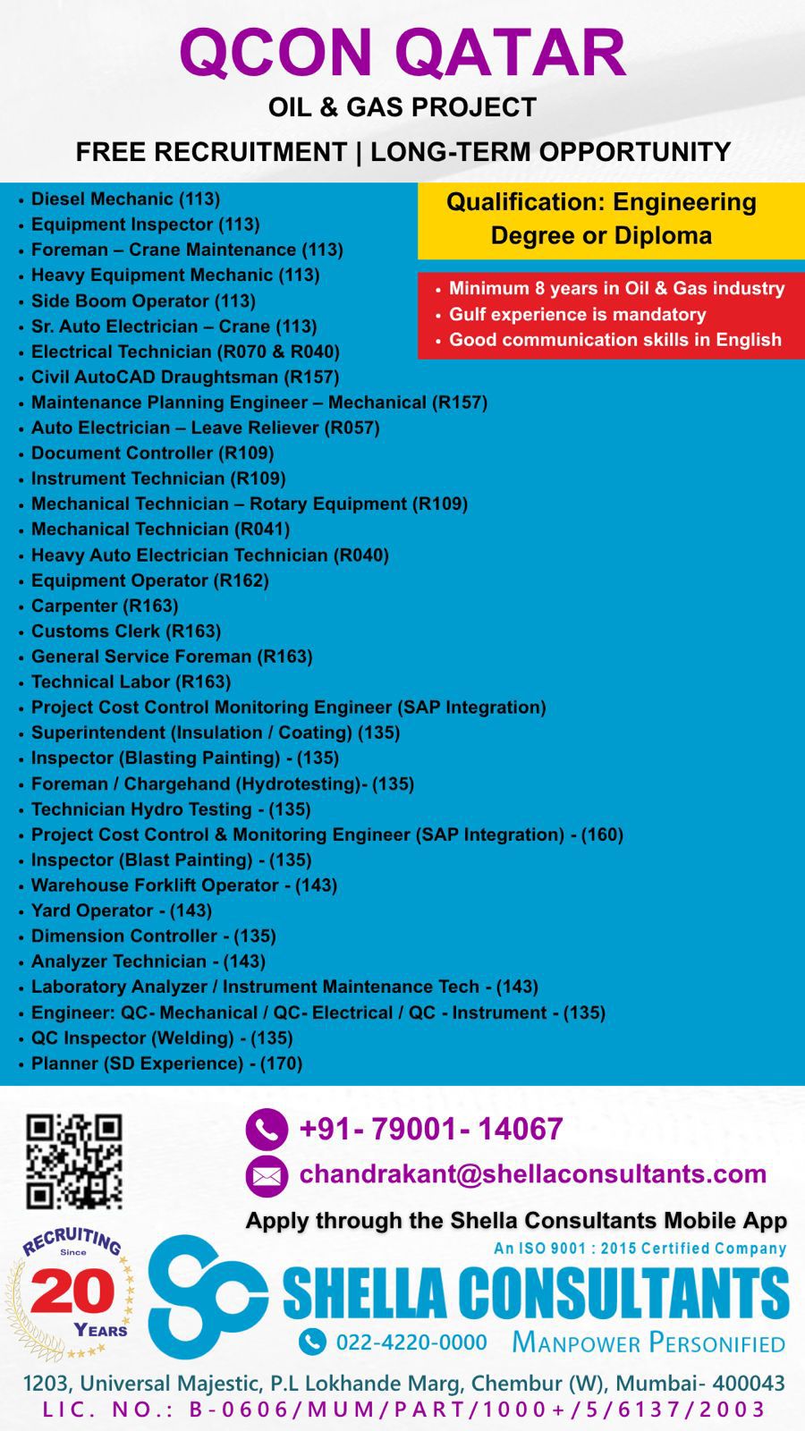 Urgent Hiring for Qatar