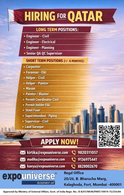Urgent Hiring for Qatar