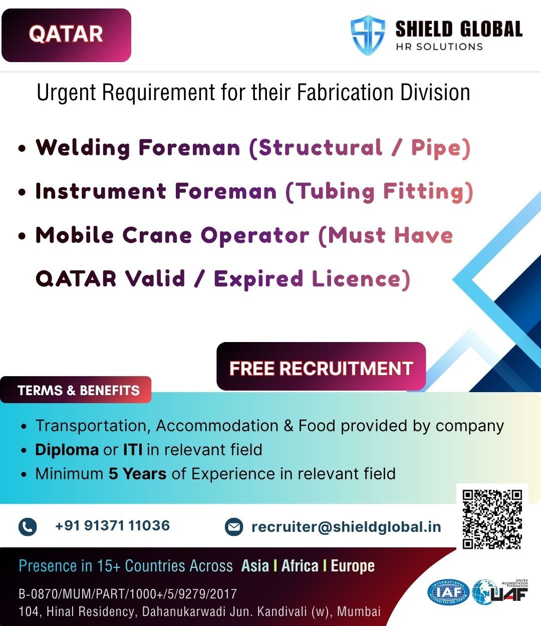 Urgent Hiring for Qatar