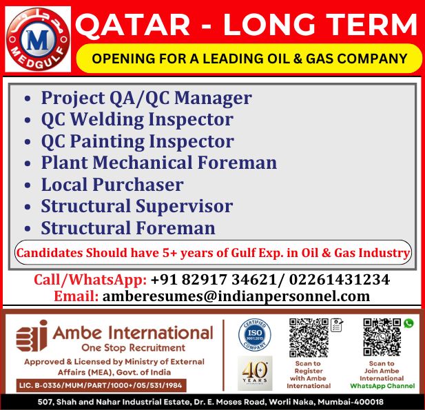 Urgent Hiring for Qatar