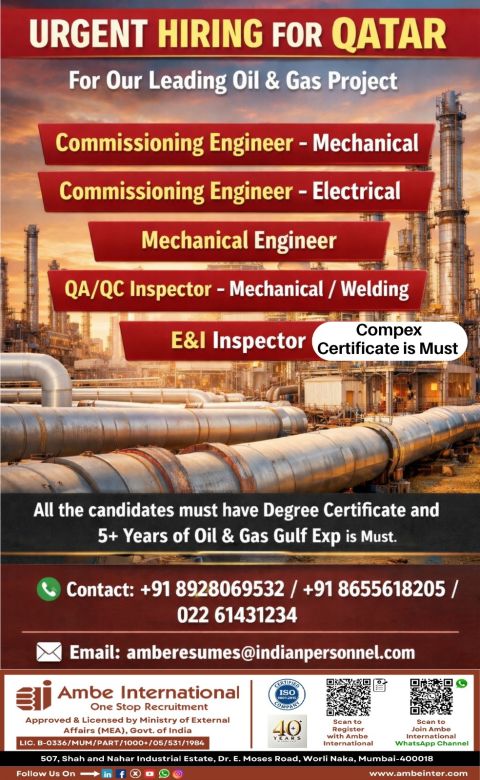 Urgent Hiring for Qatar