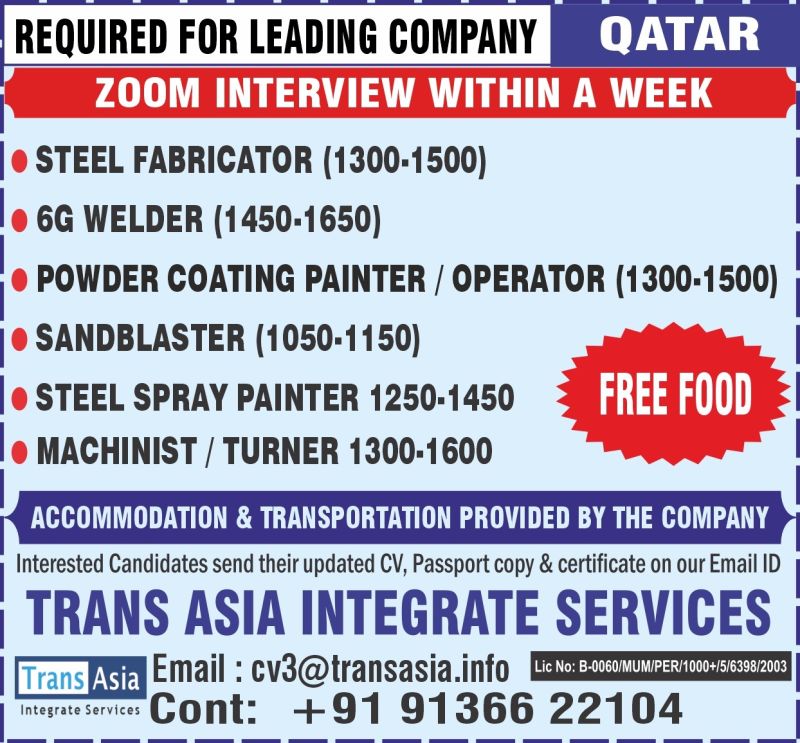 Urgent Hiring for Qatar