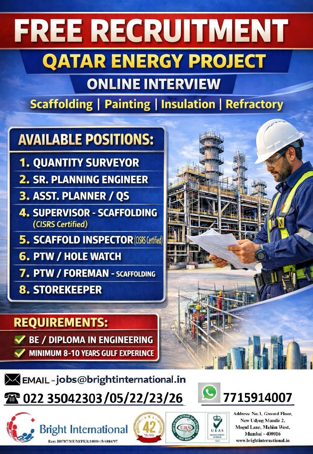 Urgent Hiring for Qatar