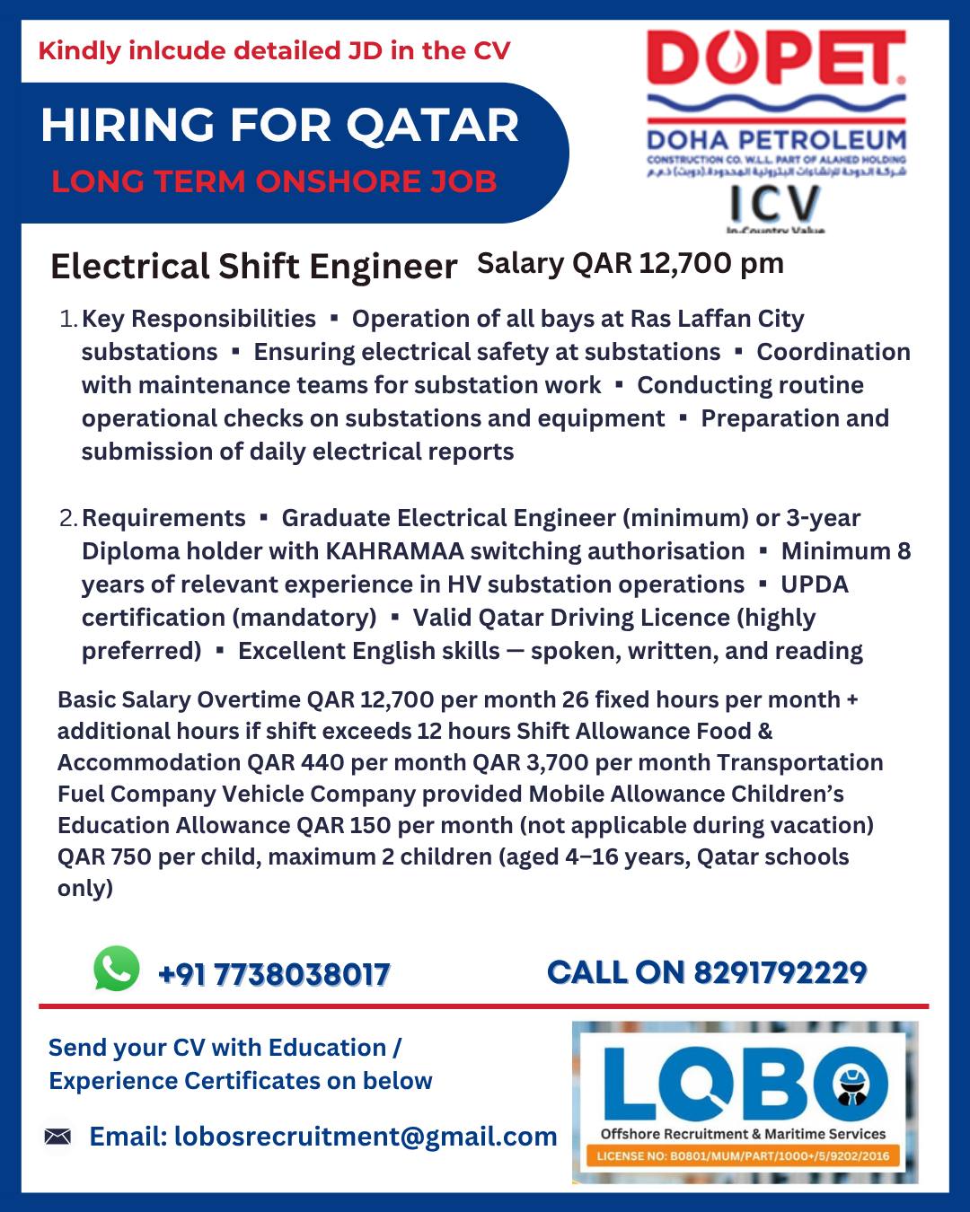 Urgent Hiring for Qatar