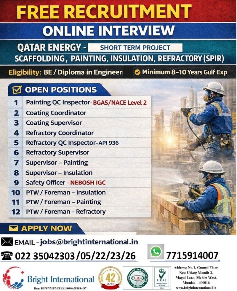 Urgent Hiring for Qatar