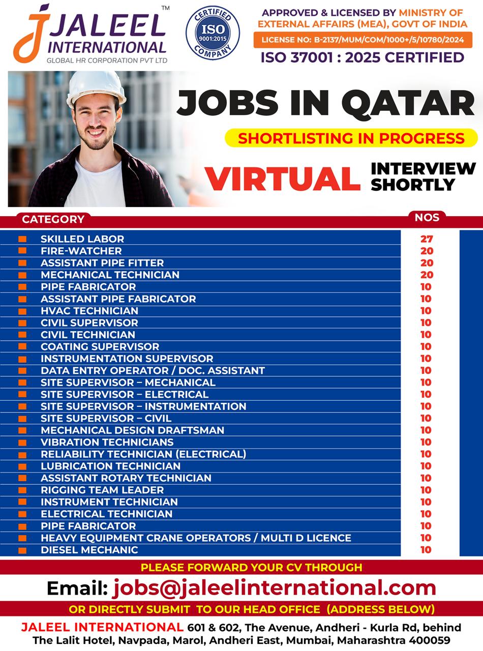 Urgent Hiring for Qatar