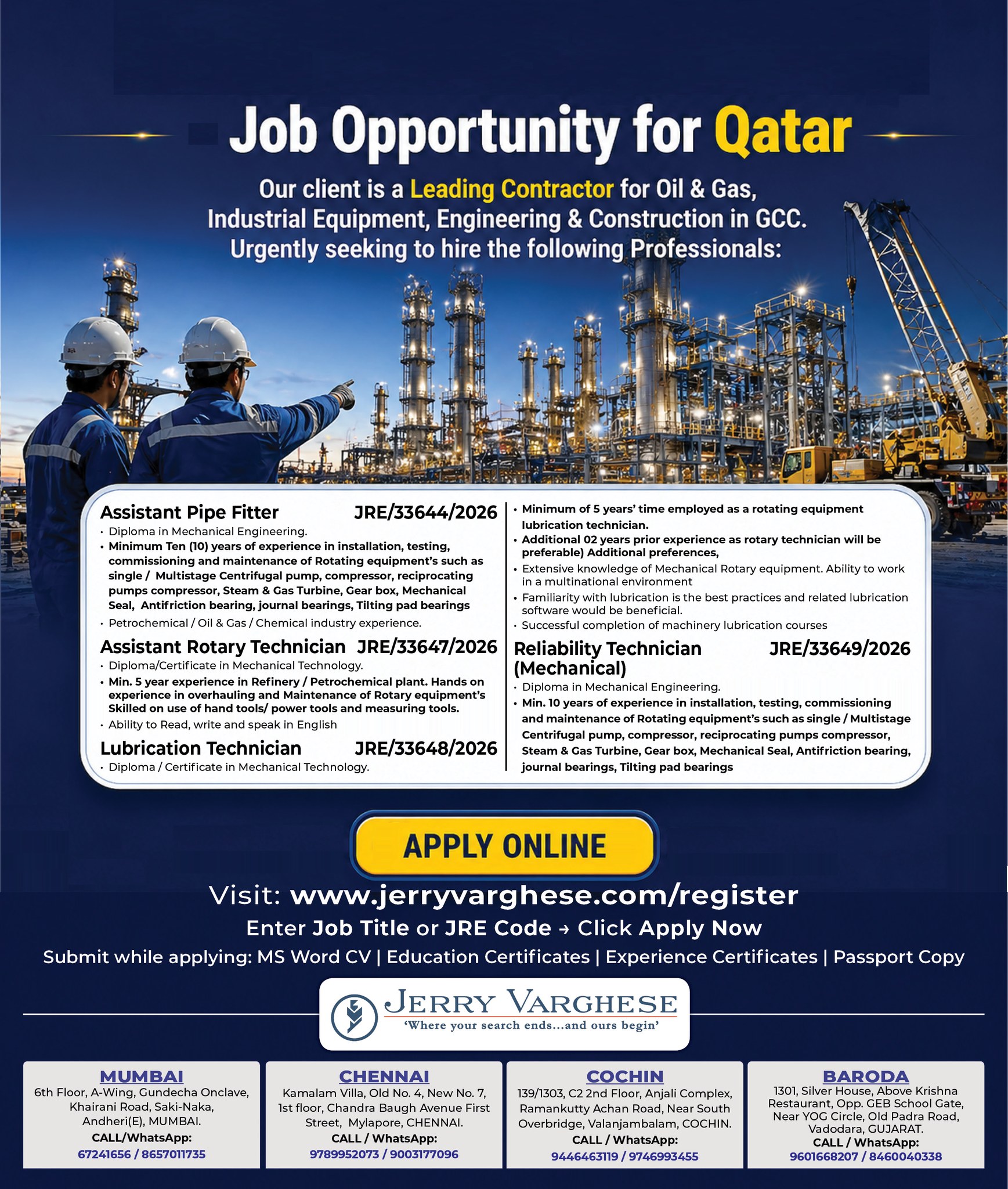 Urgent Hiring for Qatar