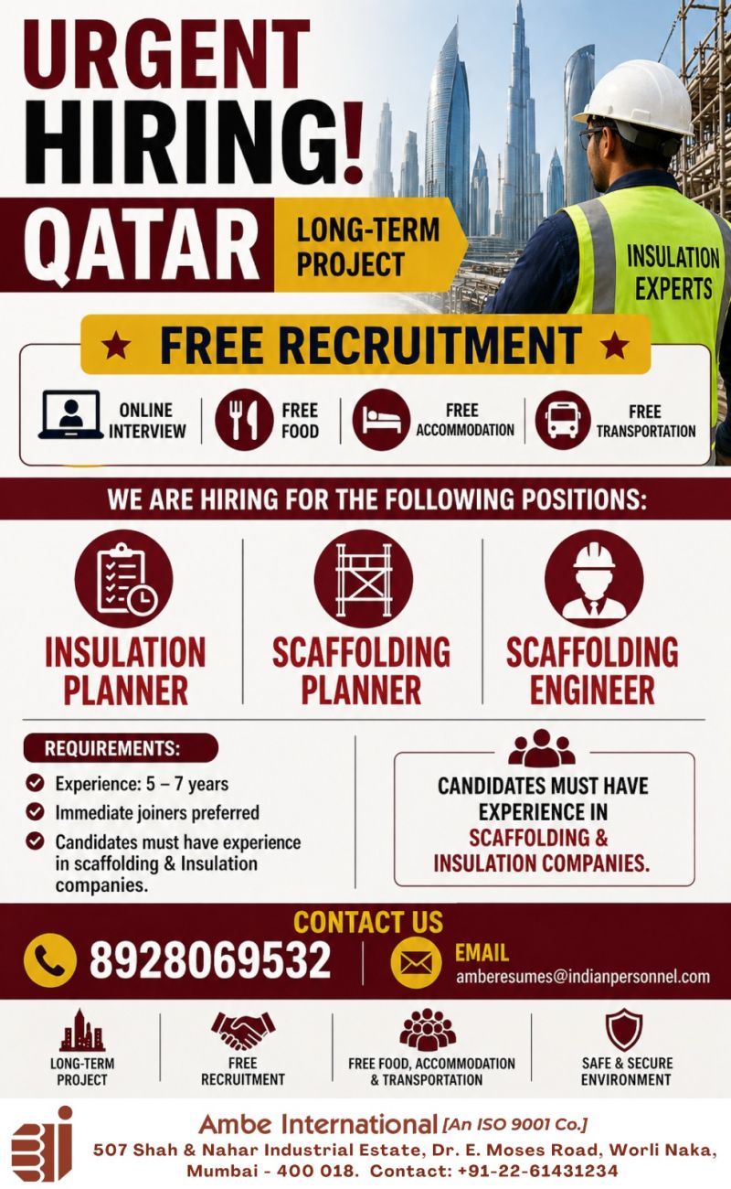 Urgent Hiring for Qatar