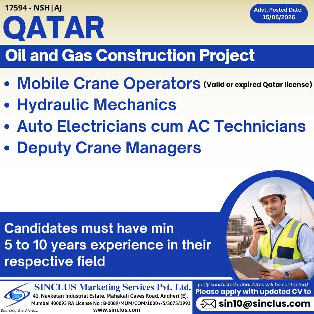 Urgent Hiring for Qatar