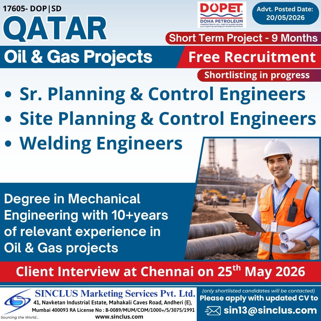 Urgent Hiring for Qatar