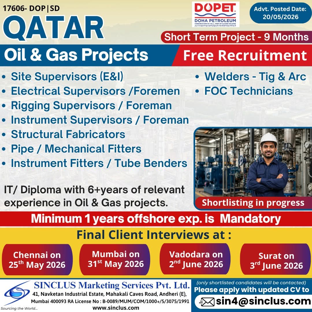 Urgent Hiring for Qatar