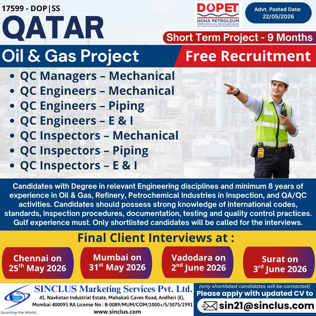 Urgent Hiring for Qatar