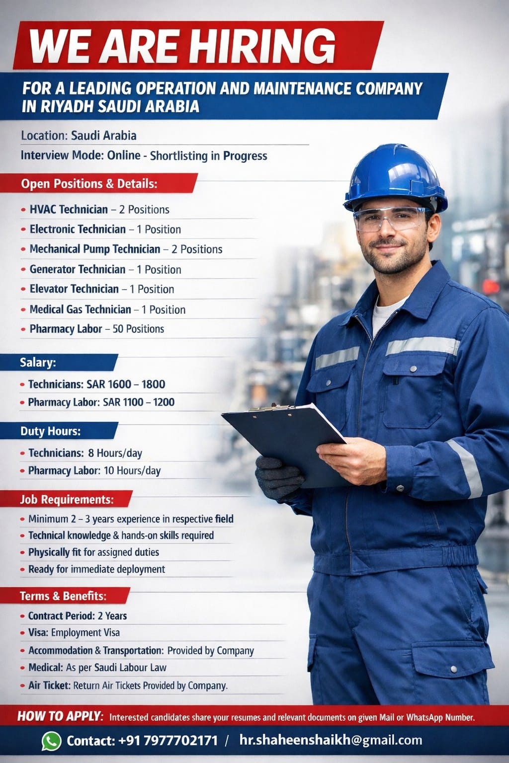 Urgent Hiring for Riyadh