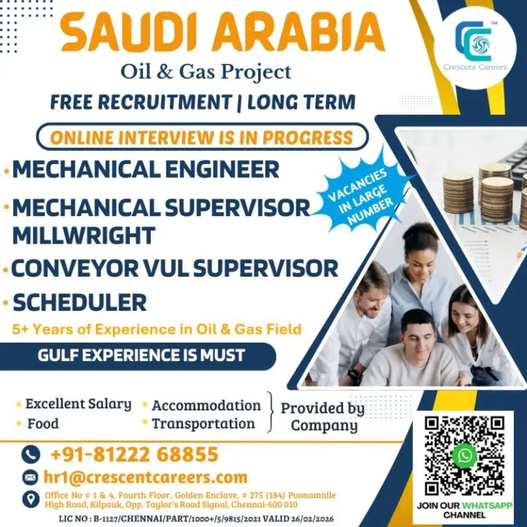 Urgent Hiring for Saudi Arabia
