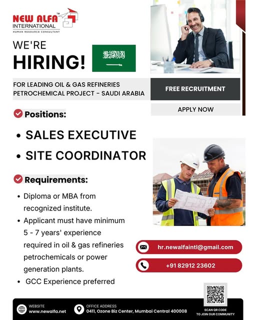 Urgent Hiring for Saudi Arabia