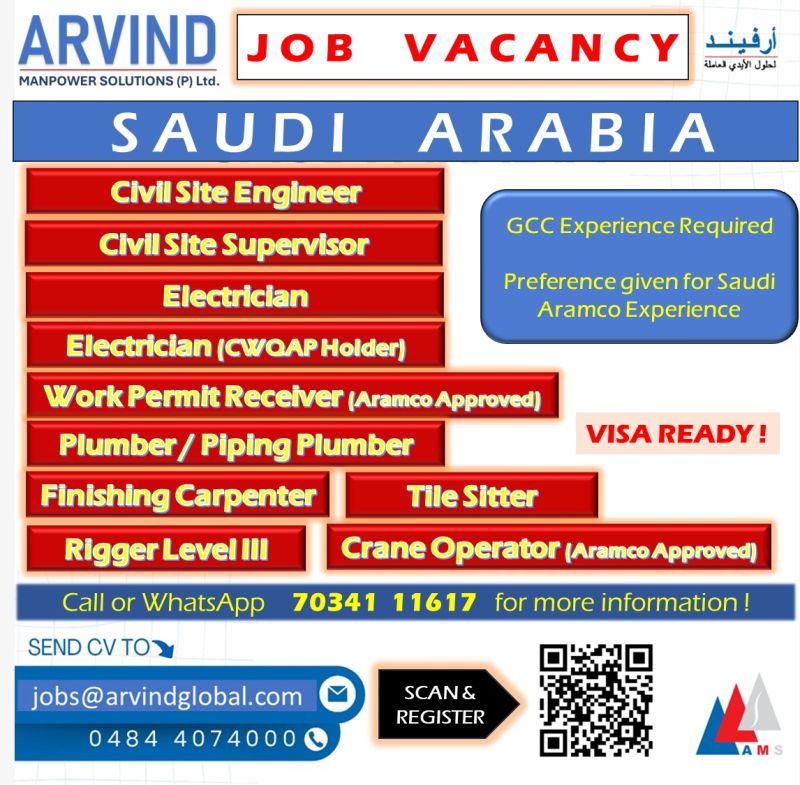 Urgent Hiring for Saudi Arabia