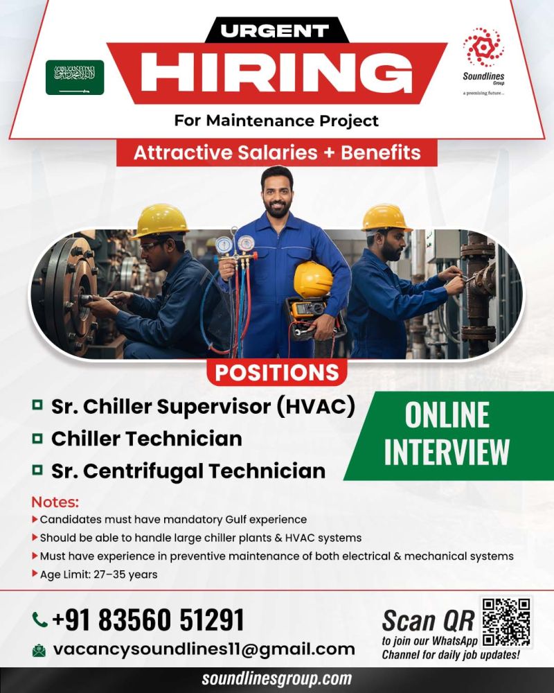 Urgent Hiring for Saudi Arabia